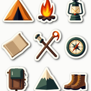 Camping & Adventure - Sticker Sheet v7